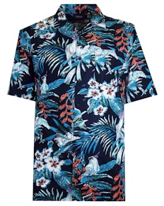 Espionage Hawaiian All Over Print Shirt Navy Multi